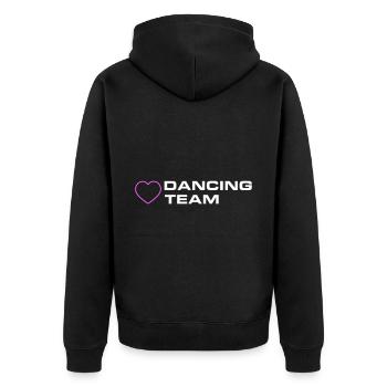Cœur d’équipe de danse - Veste à capuche bio Premium Unisexe - noir - Dos - Nico (187cm)