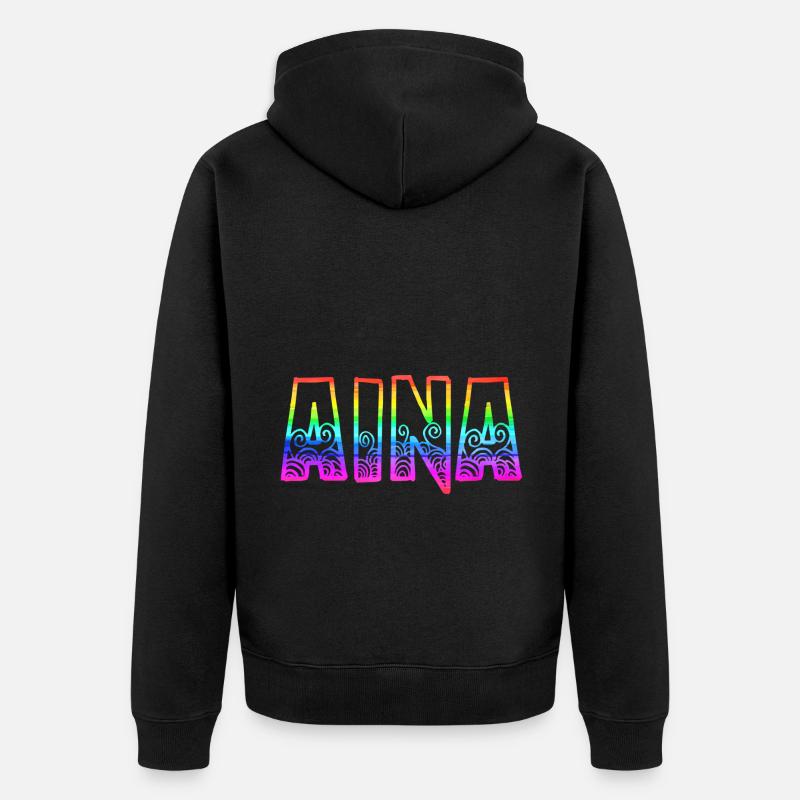 aina rs regenbogen - Unisex Premium Bio Zip Hoodie - Schwarz