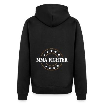 MMA Fighter Mixed Martial Arts - Unisex Premium Bio Zip Hoodie - Schwarz - Hinten - Nico (187cm)