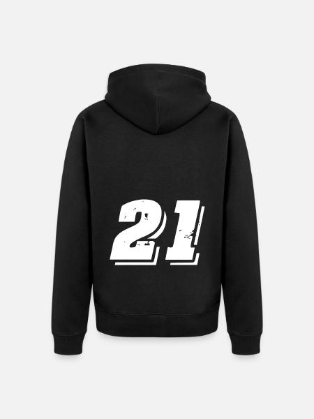 21 Number Symbol - Unisex Premium Organic Zip Hoodie - black