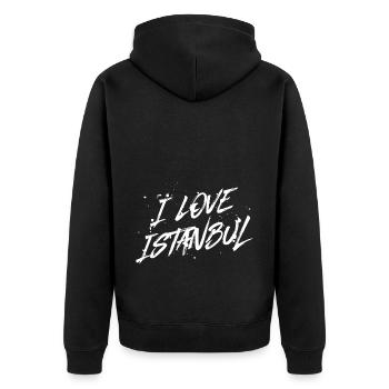 J’aime Istanbul - Veste à capuche bio Premium Unisexe - noir - Dos - Nico (187cm)