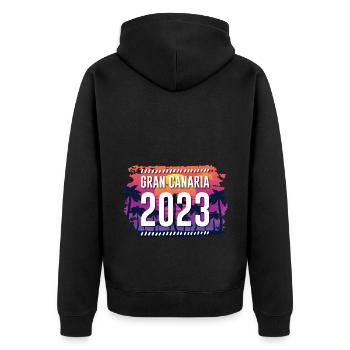 Grande Canarie 2023 (Garantie du prix le plus bas) - Veste à capuche bio Premium Unisexe - noir - Dos - Nico (187cm)