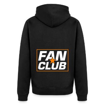 Fan Club - Unisex Premium Bio Zip Hoodie - Schwarz - Hinten - Nico (187cm)