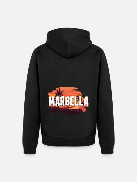 Marbella - Unisex Premium Organic Zip Hoodie - black