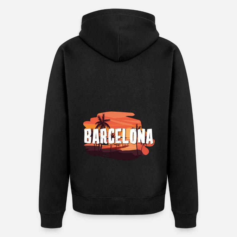 Barcelone - Veste à capuche bio Premium Unisexe - noir