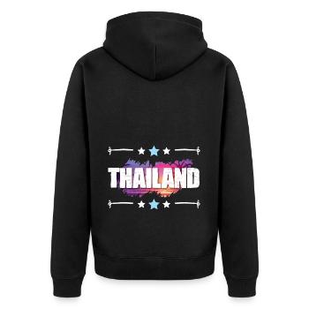 Thaïlande - Veste à capuche bio Premium Unisexe - noir - Dos - Nico (187cm)