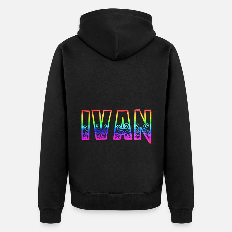 ivan rs regenbogen - Unisex Premium Bio Zip Hoodie - Schwarz