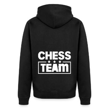 Chess Team Bunt - Unisex Premium Organic Zip Hoodie - black - Back - Nico (187cm)