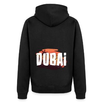 Dubai - Unisex Premium Organic Zip Hoodie - black - Back - Nico (187cm)