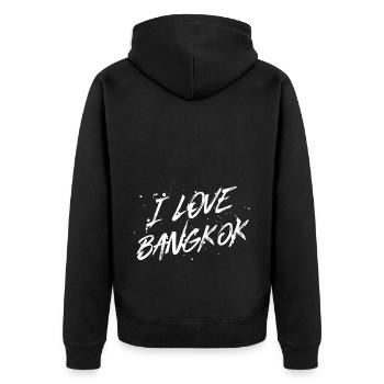 J’aime Bangkok - Veste à capuche bio Premium Unisexe - noir - Dos - Nico (187cm)