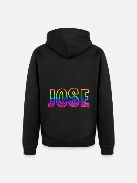 Jose R's Rainbow - Unisex Premium Organic Zip Hoodie - black