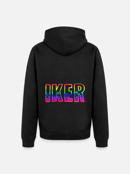 Iker RS Rainbow - Unisex Premium Organic Zip Hoodie - black