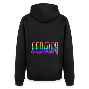 Juan RS Rainbow - Unisex Premium Organic Zip Hoodie - black - Back - Nico (187cm)
