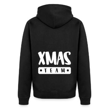 Xmas Team - Unisex Premium Bio Zip Hoodie - Schwarz - Hinten - Nico (187cm)
