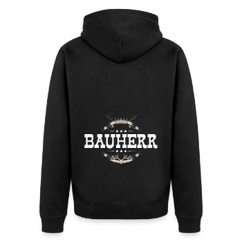 Bauherr Haus Bau - Unisex Premium Bio Zip Hoodie - Schwarz - Hinten - Nico (187cm)