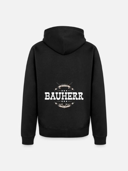 Bauherr Haus Bau - Unisex Premium Bio Zip Hoodie - Schwarz