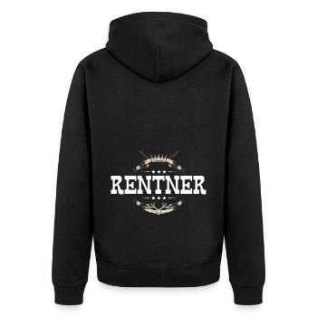 Rentner Rente - Unisex Premium Bio Zip Hoodie - Schwarz - Hinten - Nico (187cm)