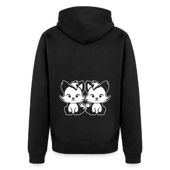 Renard mignon Mignon Bébé - Veste à capuche bio Premium Unisexe - noir - Dos - Nico (187cm)