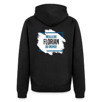 Florian - Veste à capuche bio Premium Unisexe - noir - Dos - Nico (187cm)