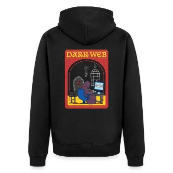 Dark Web - How To Date Goth Girls - Unisex Premium Bio Zip Hoodie - Schwarz - Hinten - Nico (187cm)