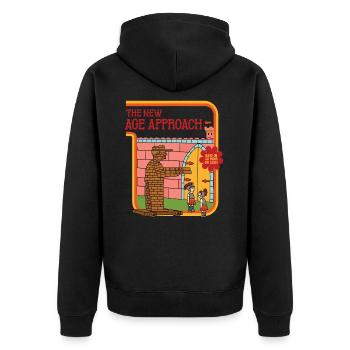 The New Age Approach - Raid In 30 Minutes Or Less - Unisex Premium Bio Zip Hoodie - Schwarz - Hinten - Nico (187cm)