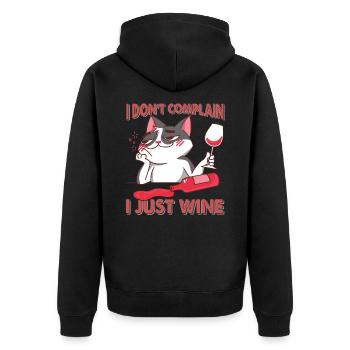 Je ne me plains pas, je ne fais que du vin - Chat - Flirt - Veste à capuche bio Premium Unisexe - noir - Dos - Nico (187cm)