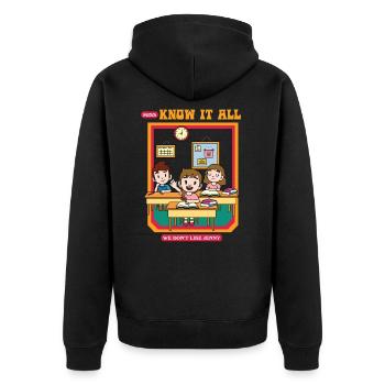 Miss Know It All - We Don't Like You Jenny - Unisex Premium Organic Zip Hoodie - black - Back - Nico (187cm)