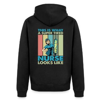 Voici à quoi ressemble une infirmière super fatiguée - Veste à capuche bio Premium Unisexe - noir - Dos - Nico (187cm)