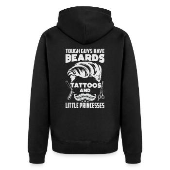 Tough Guys Have Beards Tattoos - Funny - Unisex Premium Organic Zip Hoodie - black - Back - Nico (187cm)