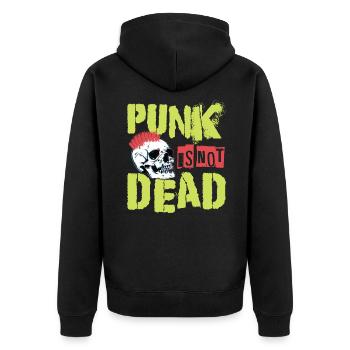 Punk Is Not Dead - Star Logo - Gothic Grunge - Con - Unisex Premium Organic Zip Hoodie - black - Back - Nico (187cm)