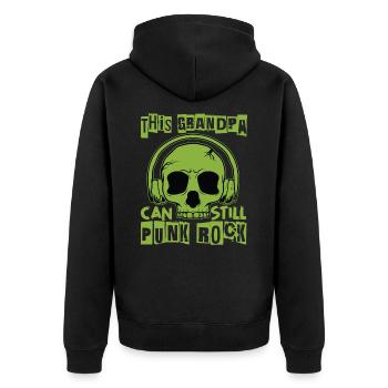 This Grandpa Can Still Punk Rock - Gothic - Concer - Unisex Premium Organic Zip Hoodie - black - Back - Nico (187cm)
