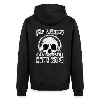 This Grandpa Can Still Punk Rock - Gothic - Concer - Unisex Premium Organic Zip Hoodie - black - Back - Nico (187cm)