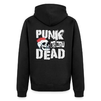 Punk Is Not Dead - Star Logo - Gothic Grunge - Con - Unisex Premium Organic Zip Hoodie - black - Back - Nico (187cm)