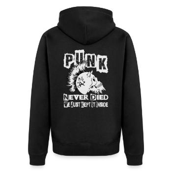 Punk Never Died We Just Kept It Inside - Gothic - - Unisex Premium Organic Zip Hoodie - black - Back - Nico (187cm)