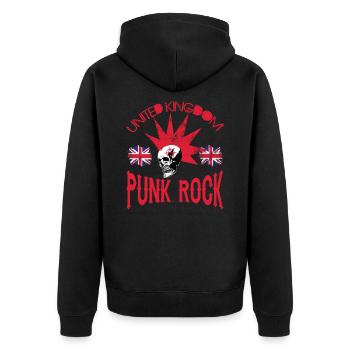UK - United Kingdom Punkrock - Punk Rock - Unisex Premium Organic Zip Hoodie - black - Back - Nico (187cm)