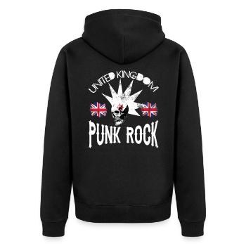 UK - United Kingdom Punkrock - Punk Rock - Unisex Premium Organic Zip Hoodie - black - Back - Nico (187cm)
