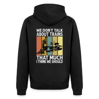 Nous ne parlons pas beaucoup de trains, je pense que nous avons - Veste à capuche bio Premium Unisexe - noir - Dos - Nico (187cm)