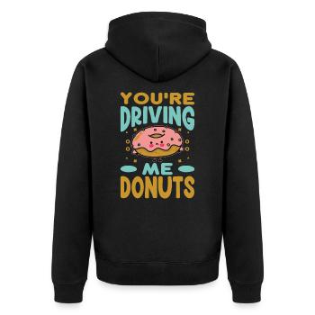 You’re Driving Me Donuts - Drôle de beignet - Pâtisseries - Veste à capuche bio Premium Unisexe - noir - Dos - Nico (187cm)