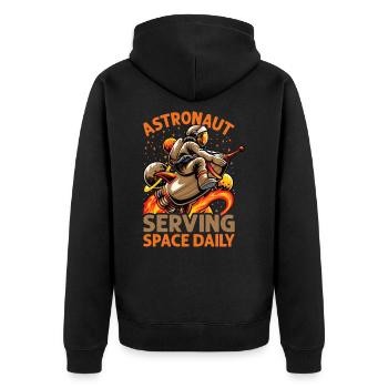 Astronaute au service de l’espace tous les jours - Drôle - Planètes - - Veste à capuche bio Premium Unisexe - noir - Dos - Nico (187cm)