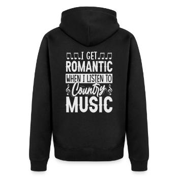 I Get Romantic When I Listen To Country Music - Co - Unisex Premium Organic Zip Hoodie - black - Back - Nico (187cm)