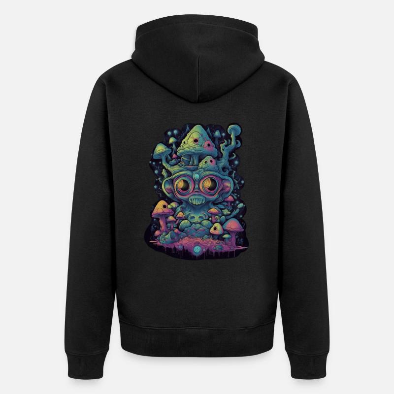 Trippy Alien - Veste à capuche bio Premium Unisexe - noir