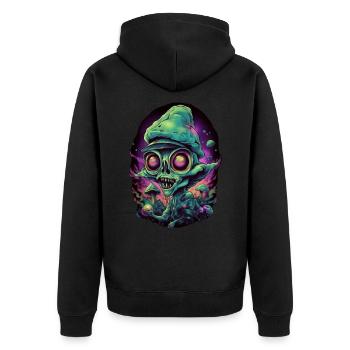 Trippy Alien - Veste à capuche bio Premium Unisexe - noir - Dos - Nico (187cm)