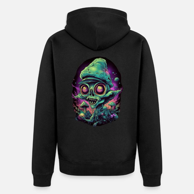 Trippy Alien - Veste à capuche bio Premium Unisexe - noir