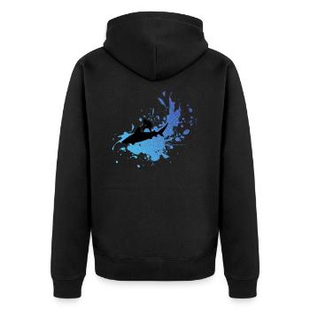 Surfez sur la vague ! - Veste à capuche bio Premium Unisexe - noir - Dos - Nico (187cm)