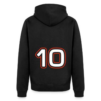 10 Zahl symbol - Unisex Premium Bio Zip Hoodie - Schwarz - Hinten - Nico (187cm)