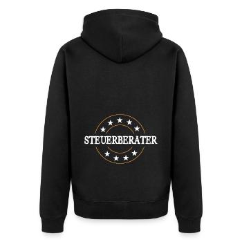 Steuerberater Beruf - Unisex Premium Bio Zip Hoodie - Schwarz - Hinten - Nico (187cm)