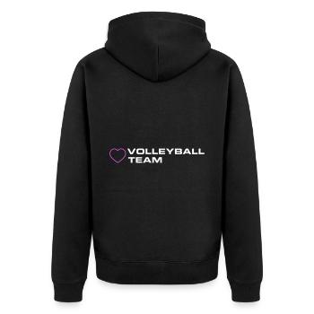 Volleyball Team Herz - Unisex Premium Bio Zip Hoodie - Schwarz - Hinten - Nico (187cm)