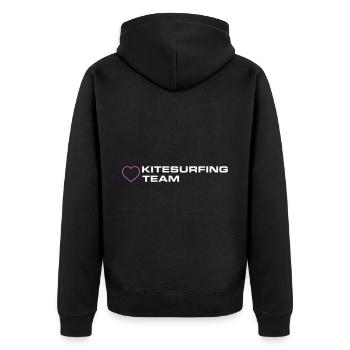 Kitesurfing Team Herz - Unisex Premium Bio Zip Hoodie - Schwarz - Hinten - Nico (187cm)