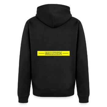 Malle 2024 Palme Mallorca - Unisex Premium Bio Zip Hoodie - Schwarz - Hinten - Nico (187cm)