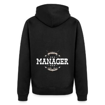 Manager Beruf - Unisex Premium Bio Zip Hoodie - Schwarz - Hinten - Nico (187cm)